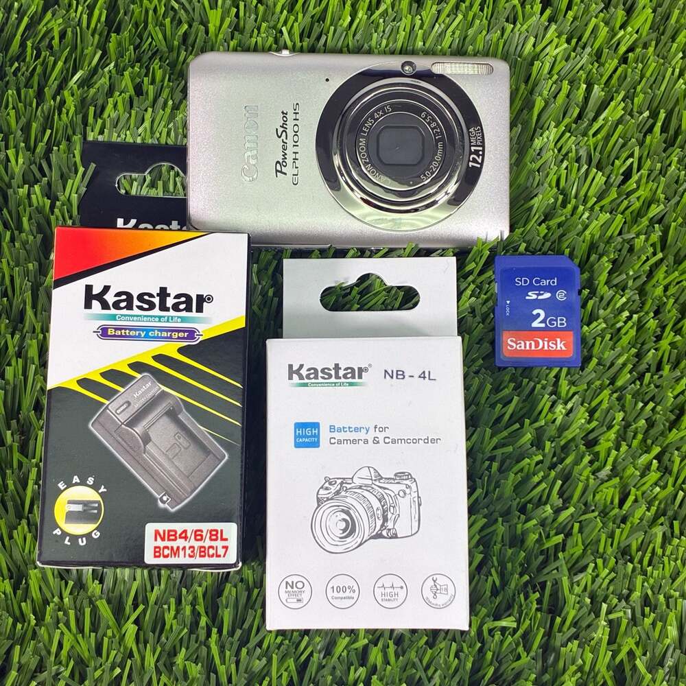 Canon PowerShot ELPH 100 HS 12.1MP Digital Camera Bundle with Battery, Charger,